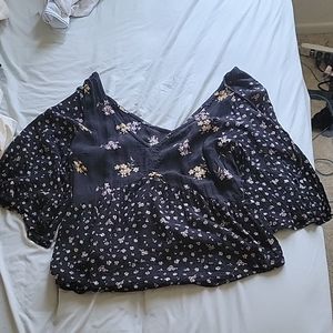 Tillys Flowy Black Flower shirt